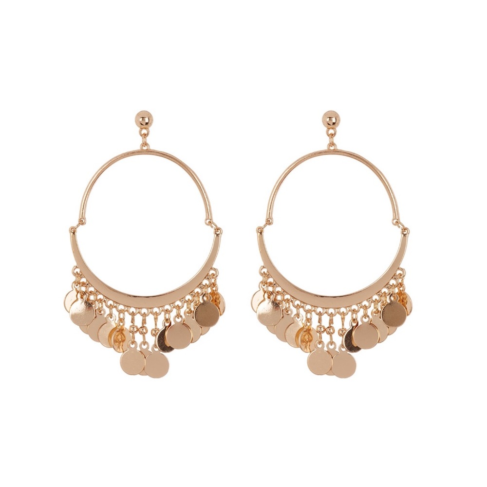 Area Stars | Large Disc Hoop Drop Earrings *NWT*